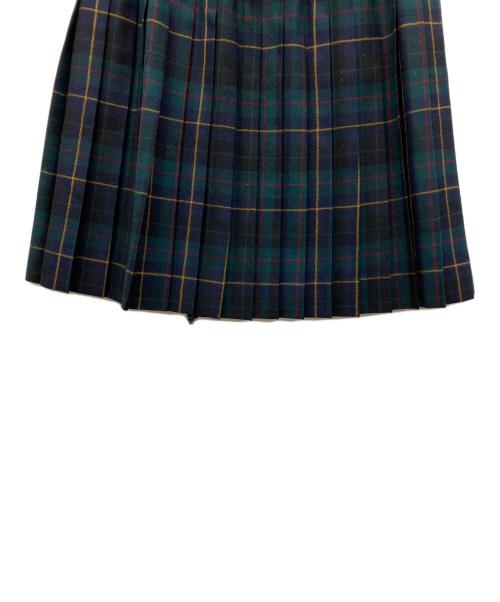 LAUREN RALPH LAUREN（ローレンラルフローレン）LAUREN RALPH LAUREN (ローレンラルフローレン) プリーツラップスカート グリーン×ネイビー サイズ:4の古着・服飾アイテム