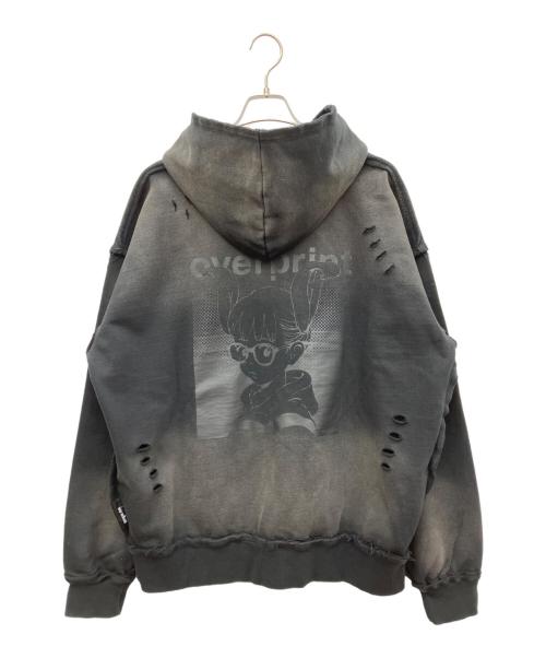 overprint（オーバープリント）overprint (オーバープリント) プルオーバーパーカー ブラック サイズ:XL 未使用品の古着・服飾アイテム