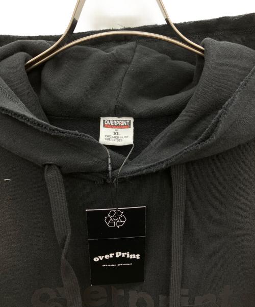 overprint（オーバープリント）overprint (オーバープリント) プルオーバーパーカー ブラック サイズ:XL 未使用品の古着・服飾アイテム