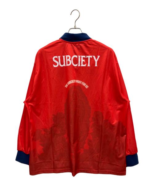 SUBCIETY（サブサエティ）SUBCIETY (サブサエティ) 長袖ポロシャツ レッド サイズ:XL 未使用品の古着・服飾アイテム