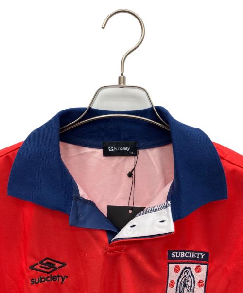 SUBCIETY（サブサエティ）SUBCIETY (サブサエティ) 長袖ポロシャツ レッド サイズ:XL 未使用品の古着・服飾アイテム