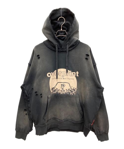 overprint（オーバープリント）overprint (オーバープリント) プルオーバーパーカー ブラック サイズ:XXL 未使用品の古着・服飾アイテム