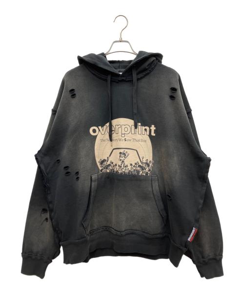 overprint（オーバープリント）overprint (オーバープリント) プルオーバーパーカー ブラック サイズ:XXL 未使用品の古着・服飾アイテム