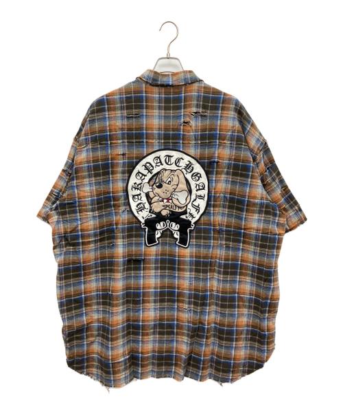 GALFY（ガルフィー）GALFY (ガルフィー) 半袖シャツ ブラウン×ベージュ サイズ:XL 未使用品の古着・服飾アイテム