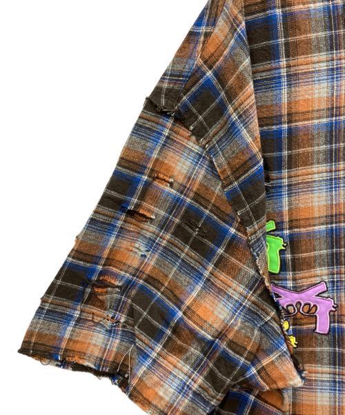 GALFY（ガルフィー）GALFY (ガルフィー) 半袖シャツ ブラウン×ベージュ サイズ:XL 未使用品の古着・服飾アイテム