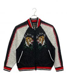 glamb（グラム）の古着「ニットスカジャン」｜ブラック×ホワイト