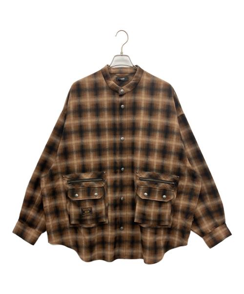glamb（グラム）glamb (グラム) ステンカラーシャツ ブラウン サイズ:SIZE Free 未使用品の古着・服飾アイテム