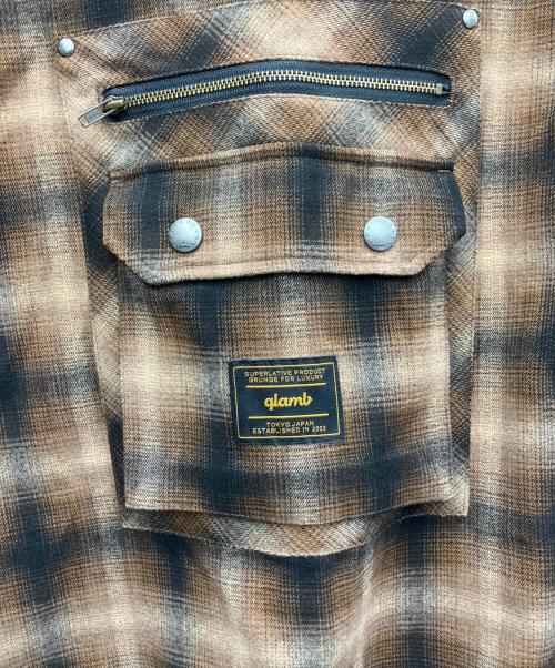 glamb（グラム）glamb (グラム) ステンカラーシャツ ブラウン サイズ:SIZE Free 未使用品の古着・服飾アイテム