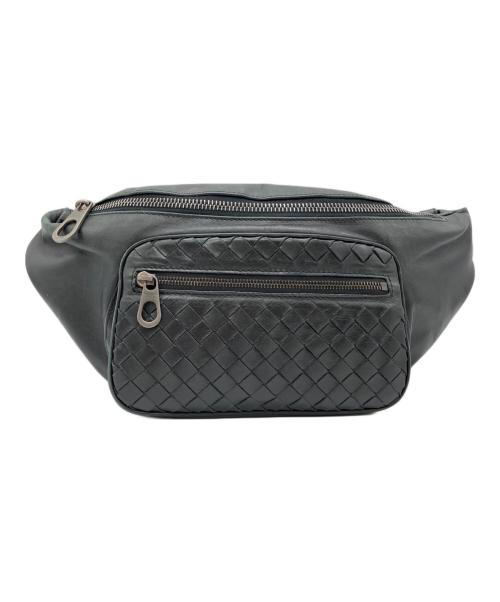 BOTTEGA VENETA（ボッテガベネタ）BOTTEGA VENETA (ボッテガベネタ) イントレチャートボディーバッグ ブラックの古着・服飾アイテム