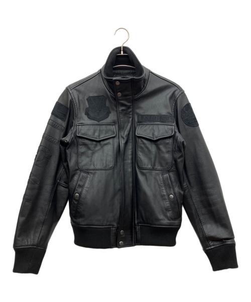 AVIREX（アヴィレックス）AVIREX (アヴィレックス) レザージャケット ブラック サイズ:Mの古着・服飾アイテム