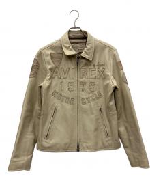 AVIREX（アヴィレックス）の古着「PATCHED TRUCKER JACKET」｜ベージュ