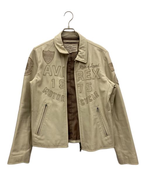 AVIREX（アヴィレックス）AVIREX (アヴィレックス) PATCHED TRUCKER JACKET ベージュ サイズ:Mの古着・服飾アイテム