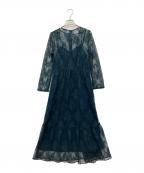 Kaeneカエン）の古着「長袖ワンピース」｜ブルー