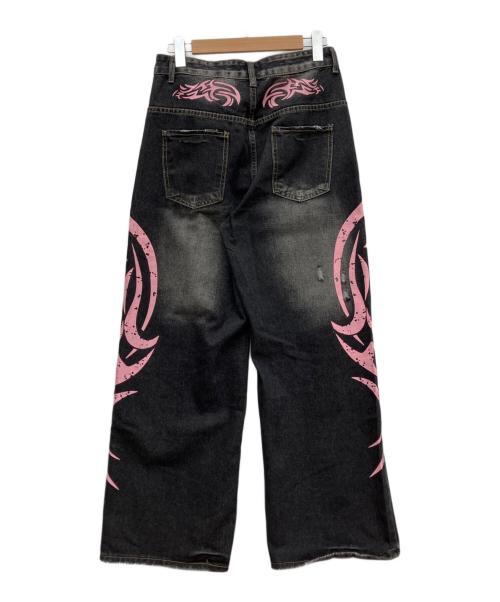 Jaded London（ジェイデッドロンドン）Jaded London (ジェイデッドロンドン) Pink Blade XL Colossus Jeans ブラック サイズ:Lの古着・服飾アイテム