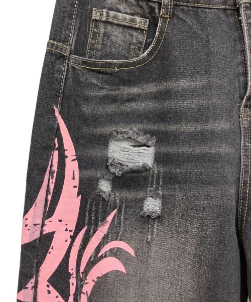Jaded London（ジェイデッドロンドン）Jaded London (ジェイデッドロンドン) Pink Blade XL Colossus Jeans ブラック サイズ:Lの古着・服飾アイテム