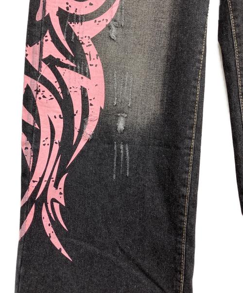 Jaded London（ジェイデッドロンドン）Jaded London (ジェイデッドロンドン) Pink Blade XL Colossus Jeans ブラック サイズ:Lの古着・服飾アイテム