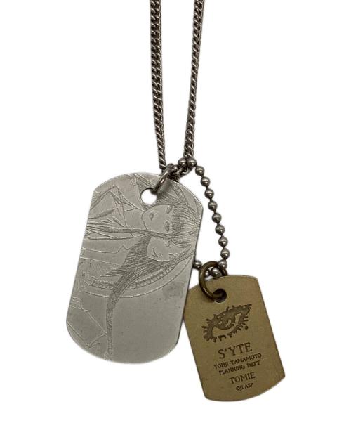 s'yte Yohji Yamamoto（サイト ヨウジヤマモト）s'yte YOHJI YAMAMOTO (サイト ヨウジヤマモト) ITO JUNJI ドックタグネックレス シルバー×ゴールドの古着・服飾アイテム