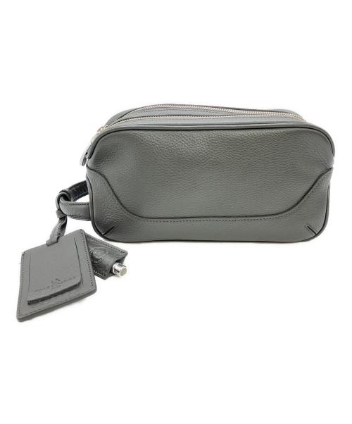 PELLE MORBIDA（ペッレモルビダ）PELLE MORBIDA (ペッレモルビダ) レザーセカンドバッグ グレーの古着・服飾アイテム