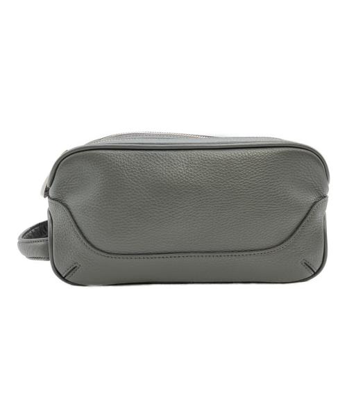 PELLE MORBIDA（ペッレモルビダ）PELLE MORBIDA (ペッレモルビダ) レザーセカンドバッグ グレーの古着・服飾アイテム