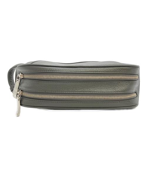 PELLE MORBIDA（ペッレモルビダ）PELLE MORBIDA (ペッレモルビダ) レザーセカンドバッグ グレーの古着・服飾アイテム
