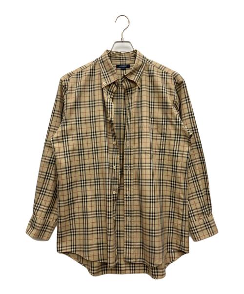 BURBERRY LONDON（バーバリーロンドン）BURBERRY LONDON (バーバリーロンドン) 長袖シャツ ブラウン サイズ:Lの古着・服飾アイテム