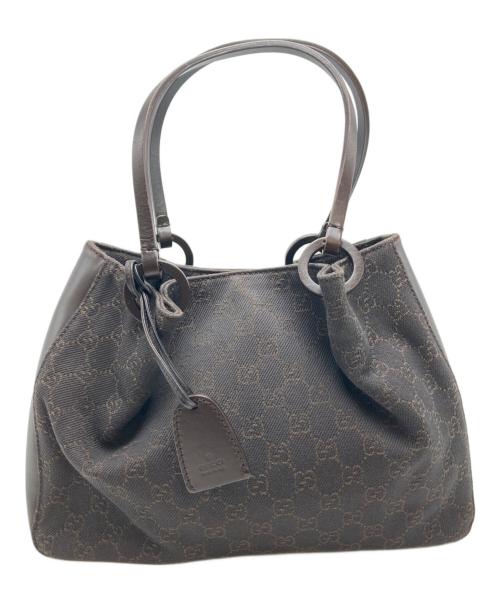 GUCCI（グッチ）GUCCI (グッチ) GGキャンバスハンドバッグ ブラウンの古着・服飾アイテム