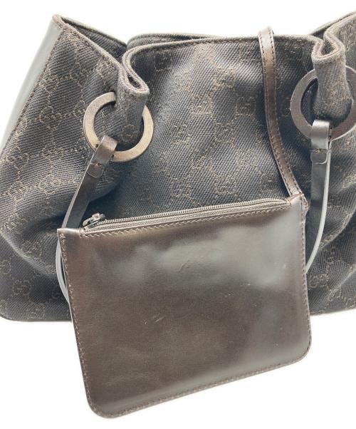 GUCCI（グッチ）GUCCI (グッチ) GGキャンバスハンドバッグ ブラウンの古着・服飾アイテム