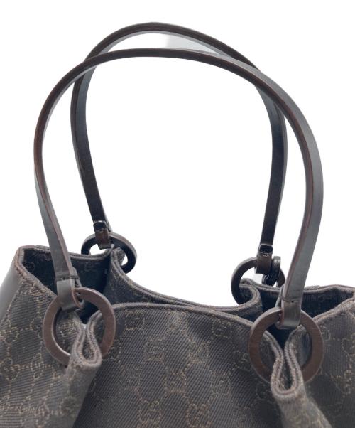 GUCCI（グッチ）GUCCI (グッチ) GGキャンバスハンドバッグ ブラウンの古着・服飾アイテム