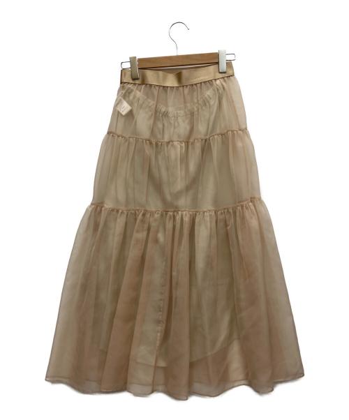 LESSAGE（レサージュ）LESSAGE (レサージュ) オーガンジーティアードスカート ベージュ サイズ:Fの古着・服飾アイテム