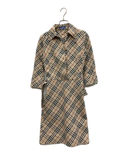 BURBERRY BLUE LABEL（バーバリー ブルー レーベル）BURBERRY BLUE LABEL (バーバリー ブルー レーベル) 長袖ワンピース ベージュ サイズ:36の古着・服飾アイテム