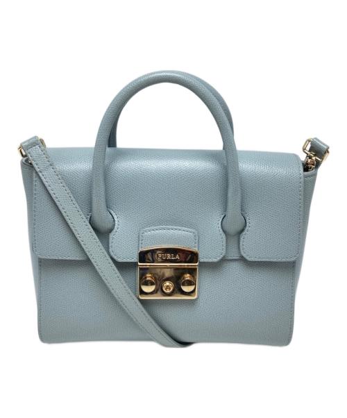 FURLA（フルラ）FURLA (フルラ) メトロポリスサッチェルバッグ ブルーの古着・服飾アイテム