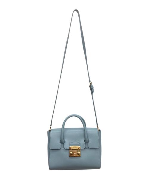 FURLA（フルラ）FURLA (フルラ) メトロポリスサッチェルバッグ ブルーの古着・服飾アイテム