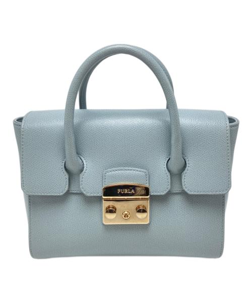 FURLA（フルラ）FURLA (フルラ) メトロポリスサッチェルバッグ ブルーの古着・服飾アイテム