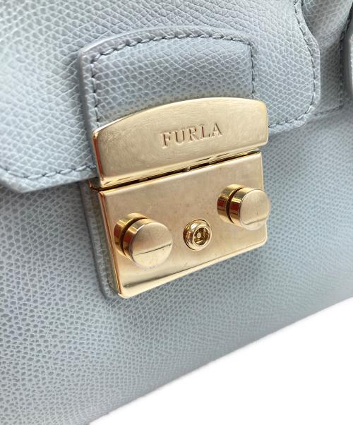 FURLA（フルラ）FURLA (フルラ) メトロポリスサッチェルバッグ ブルーの古着・服飾アイテム