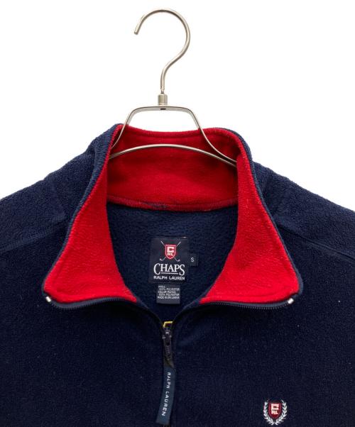 CHAPS RALPH LAUREN（チャップス ラルフローレン）CHAPS RALPH LAUREN (チャップス ラルフローレン) フリースジャケット ネイビー×レッド サイズ:SIZE Sの古着・服飾アイテム