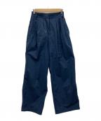 TODAYFULトゥデイフル）の古着「Typewriter Tuck Trousers」｜ネイビー