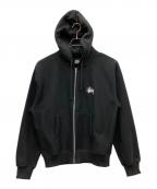 stussyステューシー）の古着「ロゴジップパーカー」｜ブラック
