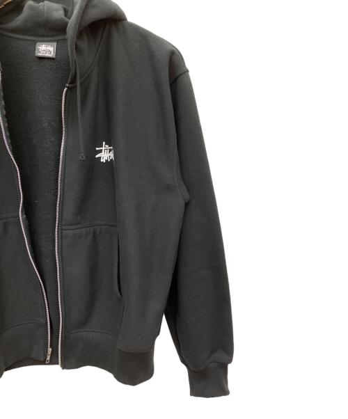 stussy（ステューシー）stussy (ステューシー) ロゴジップパーカー ブラック サイズ:Lの古着・服飾アイテム