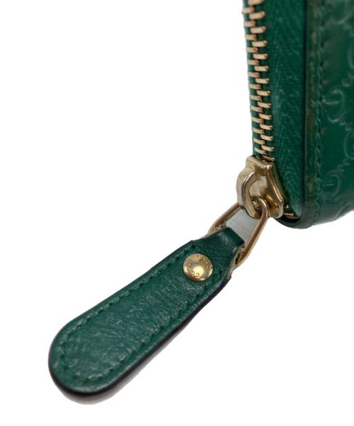 GUCCI（グッチ）GUCCI (グッチ) マイクログッチシマ レザー コインケース グリーンの古着・服飾アイテム