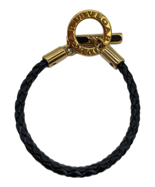 BVLGARI（ブルガリ）BVLGARI (ブルガリ) 編み込みブレスレット ゴールド×ブラックの古着・服飾アイテム