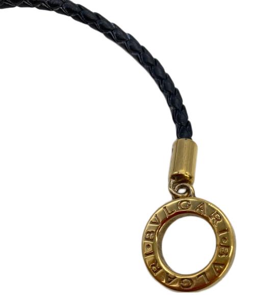 BVLGARI（ブルガリ）BVLGARI (ブルガリ) 編み込みブレスレット ゴールド×ブラックの古着・服飾アイテム