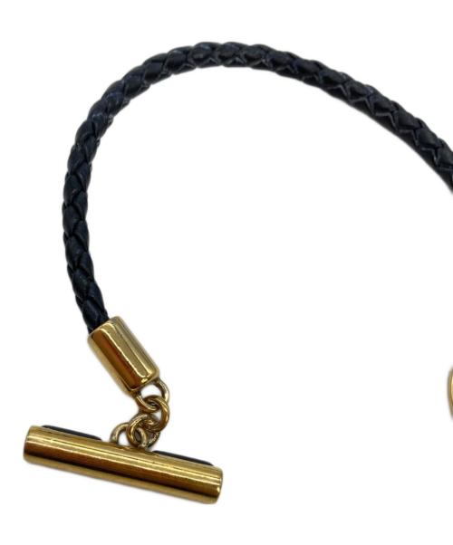 BVLGARI（ブルガリ）BVLGARI (ブルガリ) 編み込みブレスレット ゴールド×ブラックの古着・服飾アイテム