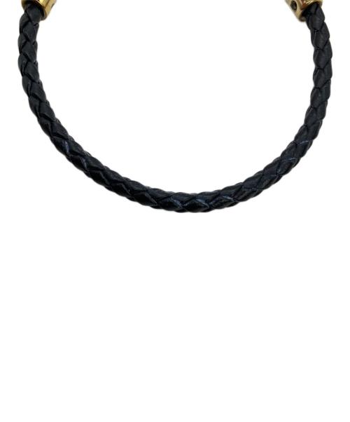 BVLGARI（ブルガリ）BVLGARI (ブルガリ) 編み込みブレスレット ゴールド×ブラックの古着・服飾アイテム
