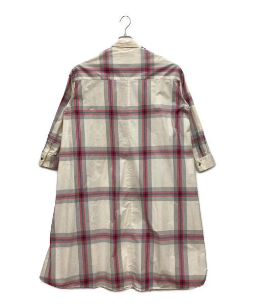 dahl'ia（ダリア）dahl'ia (ダリア) 長袖ワンピース ホワイト×レッド サイズ:Fの古着・服飾アイテム