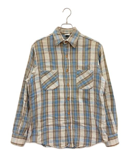 big mac（ビッグマック）BIG MAC (ビッグマック) ネルシャツ ホワイト×ブルー サイズ:SIZE Mの古着・服飾アイテム