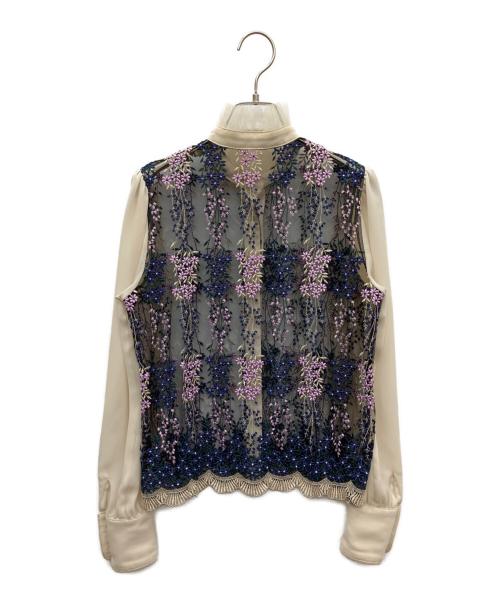 MURRAL（ミューラル）MURRAL (ミューラル) 長袖ブラウス ベージュ×ブラック サイズ:SIZE 36の古着・服飾アイテム