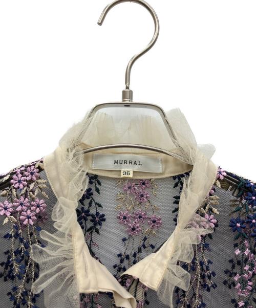 MURRAL（ミューラル）MURRAL (ミューラル) 長袖ブラウス ベージュ×ブラック サイズ:SIZE 36の古着・服飾アイテム