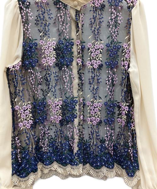 MURRAL（ミューラル）MURRAL (ミューラル) 長袖ブラウス ベージュ×ブラック サイズ:SIZE 36の古着・服飾アイテム