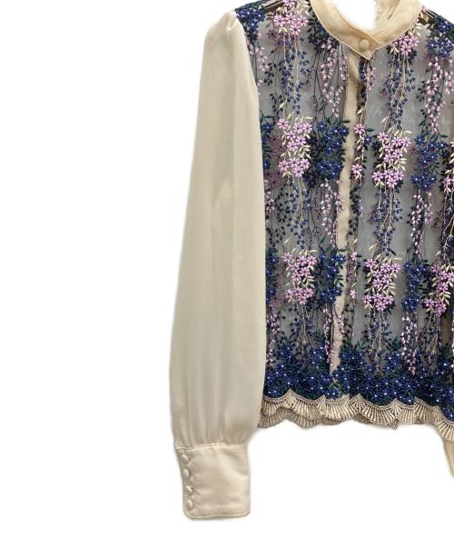 MURRAL（ミューラル）MURRAL (ミューラル) 長袖ブラウス ベージュ×ブラック サイズ:SIZE 36の古着・服飾アイテム