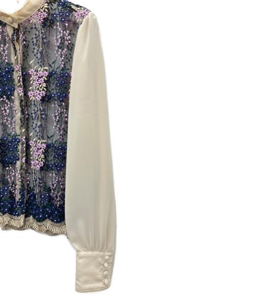 MURRAL（ミューラル）MURRAL (ミューラル) 長袖ブラウス ベージュ×ブラック サイズ:SIZE 36の古着・服飾アイテム